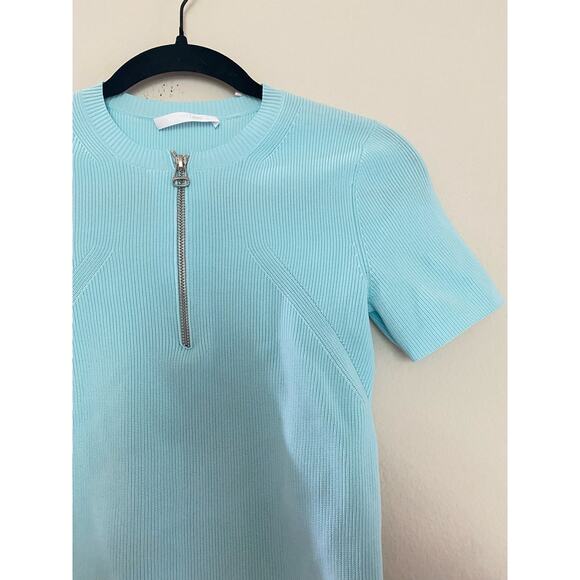 Helmut Lang Zip Crewneck Tee in Light Blue size S - Picture 2 of 6
